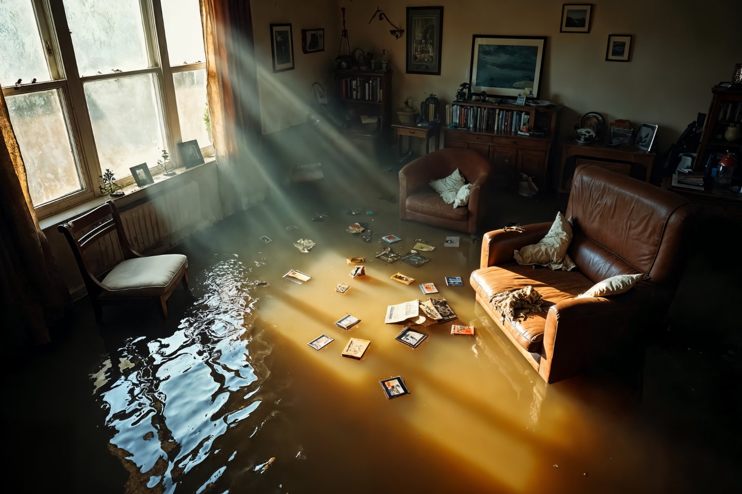 Emergency water damage restoration in Houston TX — flooded home requiring immediate extraction and structural drying