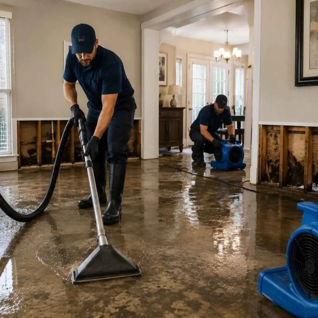 Emergency storm damage restoration in Houston.