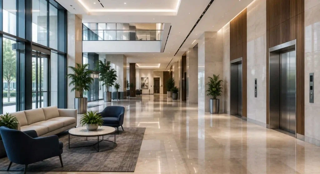 Clean and maintained commercial building interior in Houston